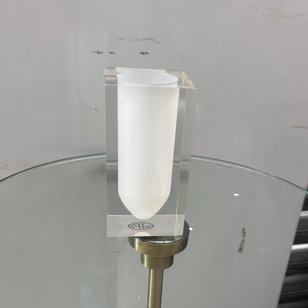Jonathan Adler Clear Acrylic Vase with White Insert